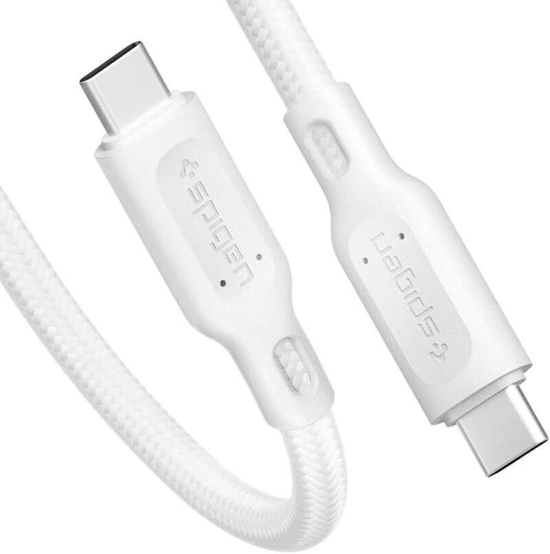 Cable USB-C a USB-C 2.0 Spigen DuraSync 000CA25703 1.5 Metros - Blanco