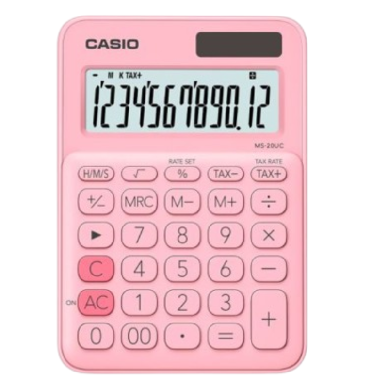 Calculadora De Escritorio Cassio MS-20UC-PL Rosa Pastel