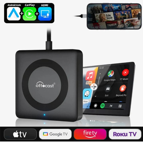 Adaptador Inalámbrico Ottocast Carplay Car TV Mate Max USB-A HDMI - Image 2
