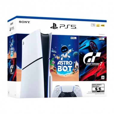 Playstation 5 Slim 1TB Standard  versión disco - Incluye 2 juegos (Astro Bot + Gran Turismo 7)