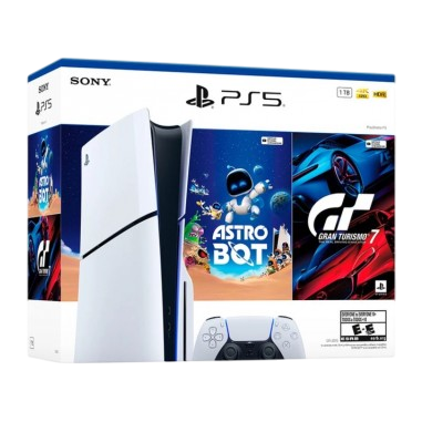 Playstation 5 Slim 1TB Standard versión disco - Incluye 2 juegos (Astro Bot + Gran Turismo 7)