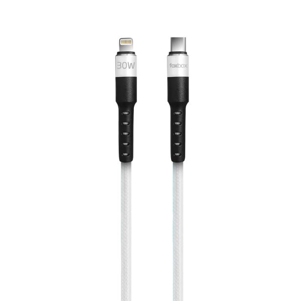 Cable FOXBOX ROUND PRO 1.25m Lightning a USB-C 30W - Image 2