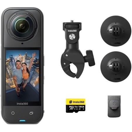 Cámara de Acción Insta360 X5 Motorcycle Bundle  8K - Negro