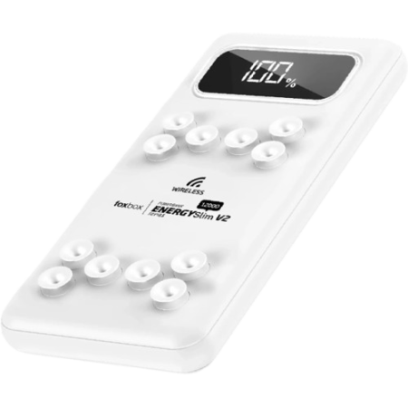 Power bank foxbox energy slim wireless v2 12.000 mAh blanco