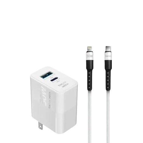 Cargador FOXBOX Gan Mega 30W con cable de 1.25m USB-C a USB-C - Image 2